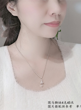 999足银国潮风字坠古法手镯配件平安如意福乐纯银吊坠手工DIY饰品