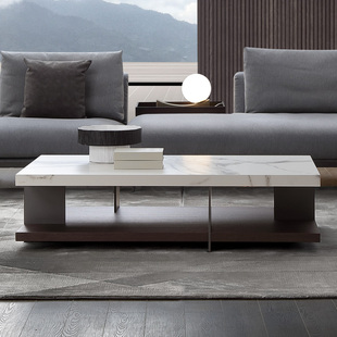 楷模 大普-贝利茶几岩板茶几客厅茶桌现代简约岩板不锈钢茶台