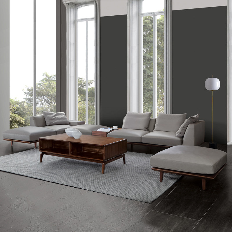 楷模 希奢-邦尼沙发新中式简约现代胡桃木沙发客厅组合实木