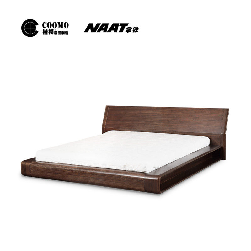 楷模 拿铁-西玛床现代简约床卧室家具组合床头柜楷模床胡桃实木