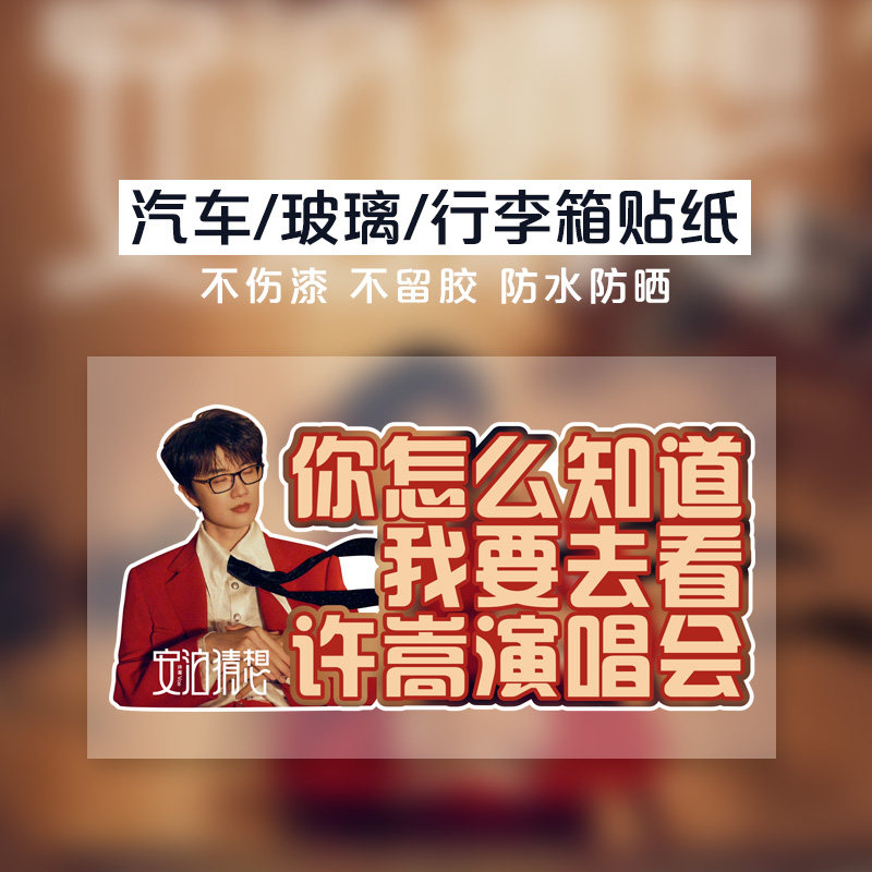 【不留胶】许嵩演唱会创意车贴纸