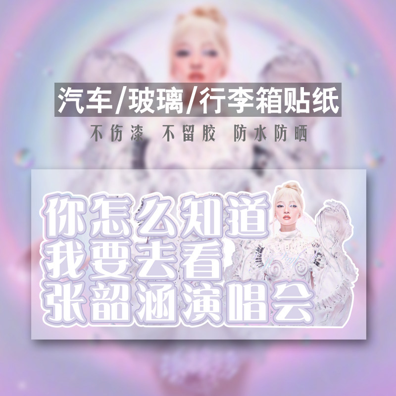 你怎么知道我要去看张韶涵演唱会车贴应援车身贴纸创意个性行李箱