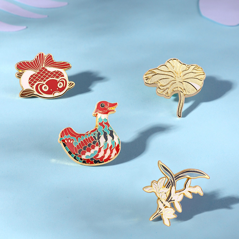 故宫文化观鱼知乐徽章套装金属胸针别针胸花配饰创意生日礼物礼品
