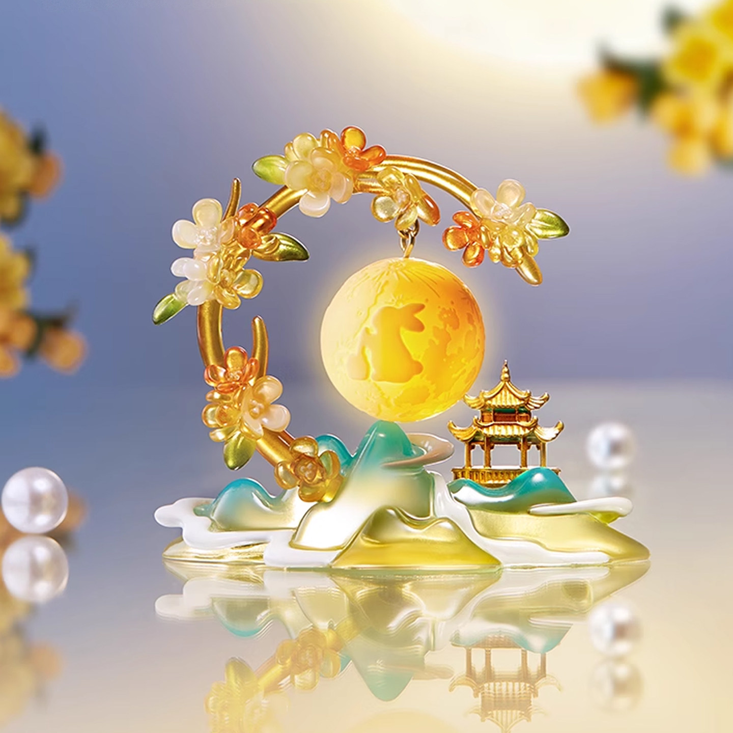故宫月中桂兔发光冰箱贴图片