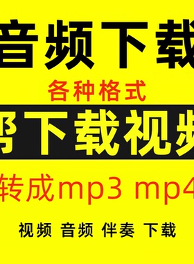 视频下载音乐伴奏歌曲提取mp3格式mp4转换文件网页代下音频帮忙bi