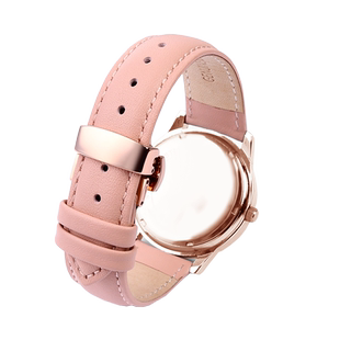 简约时尚牛皮表带通用柔软女款蝴蝶扣表链配件12 14 15 16mm天蓝