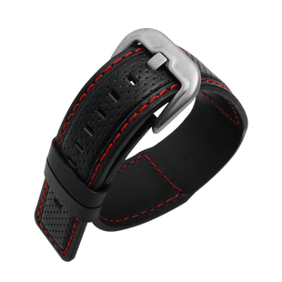 适用帝特利威Dietrich牛皮手表带OTC-AO1 OT-3瑞士潮牌表链黑24mm