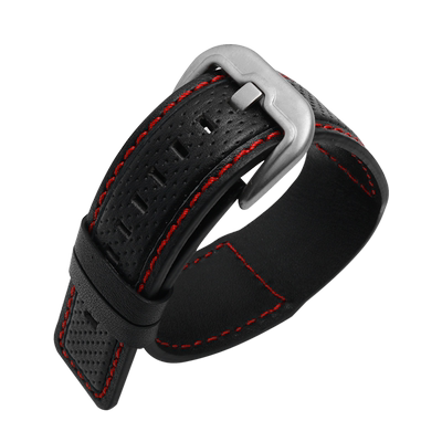 适用帝特利威Dietrich牛皮手表带OTC-AO1 OT-3瑞士潮牌表链黑24mm