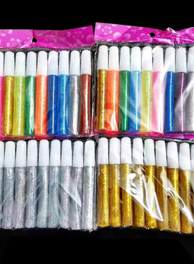 Ten pens with glitter glue craft kits kindergarten flash