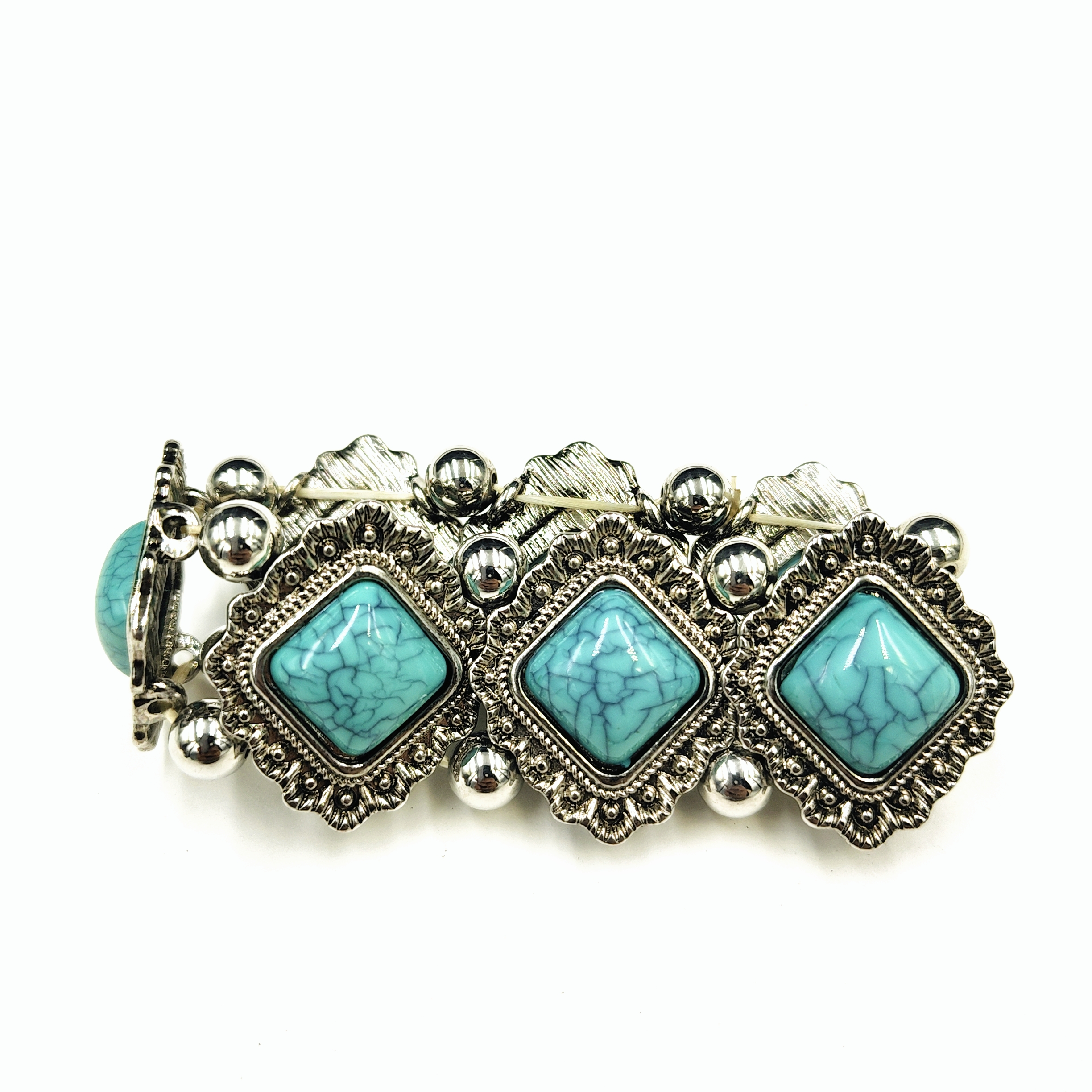 欧美跨境民族风个性复古合金松石弹力手链女波西米亚手镯饰品031