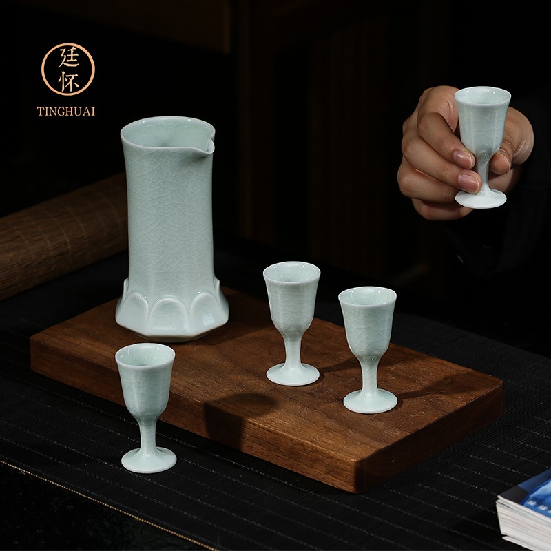 廷怀窑酒具套组8件套玉青釉