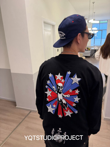 【YQTSTUDIO】Foti骷髅头印花美式中古vintage宽松长袖T恤男女潮