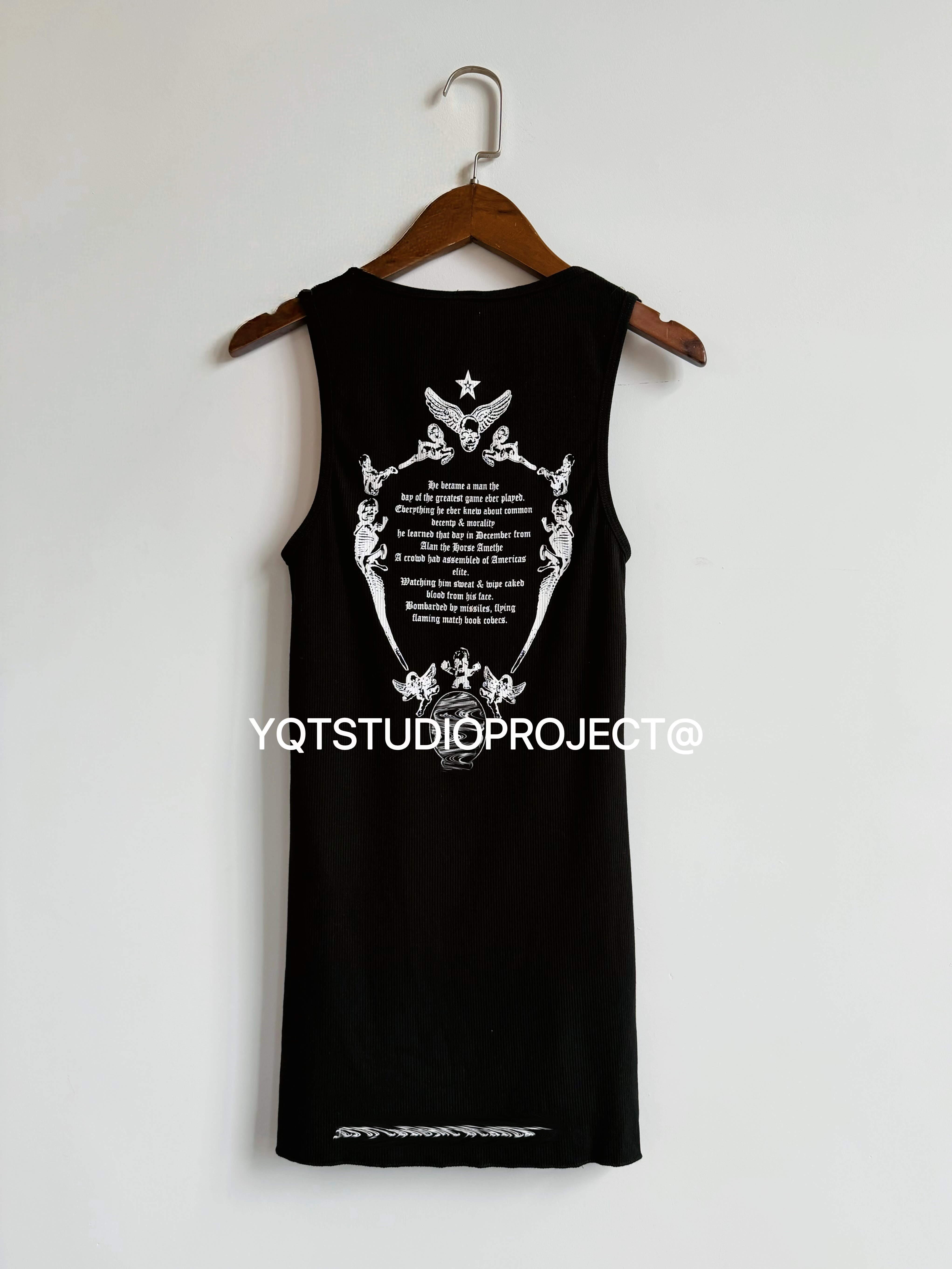 【YQTSTUDIO】中古款骷髅头印花修身背心无袖紧身健身背心潮男女