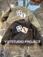 22新款秋冬夹棉夹克棒球外套 骰子刺绣方格小棉服潮男女