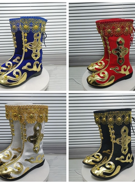 新款蒙古鞋靴藏族鞋打鼓靴少数民族成人儿童新疆演出舞蹈鞋歌手鞋