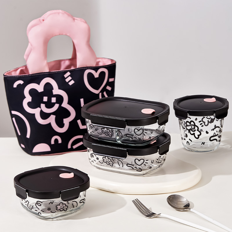 高硼硅玻璃方形耐冷耐熱防漏飯盒