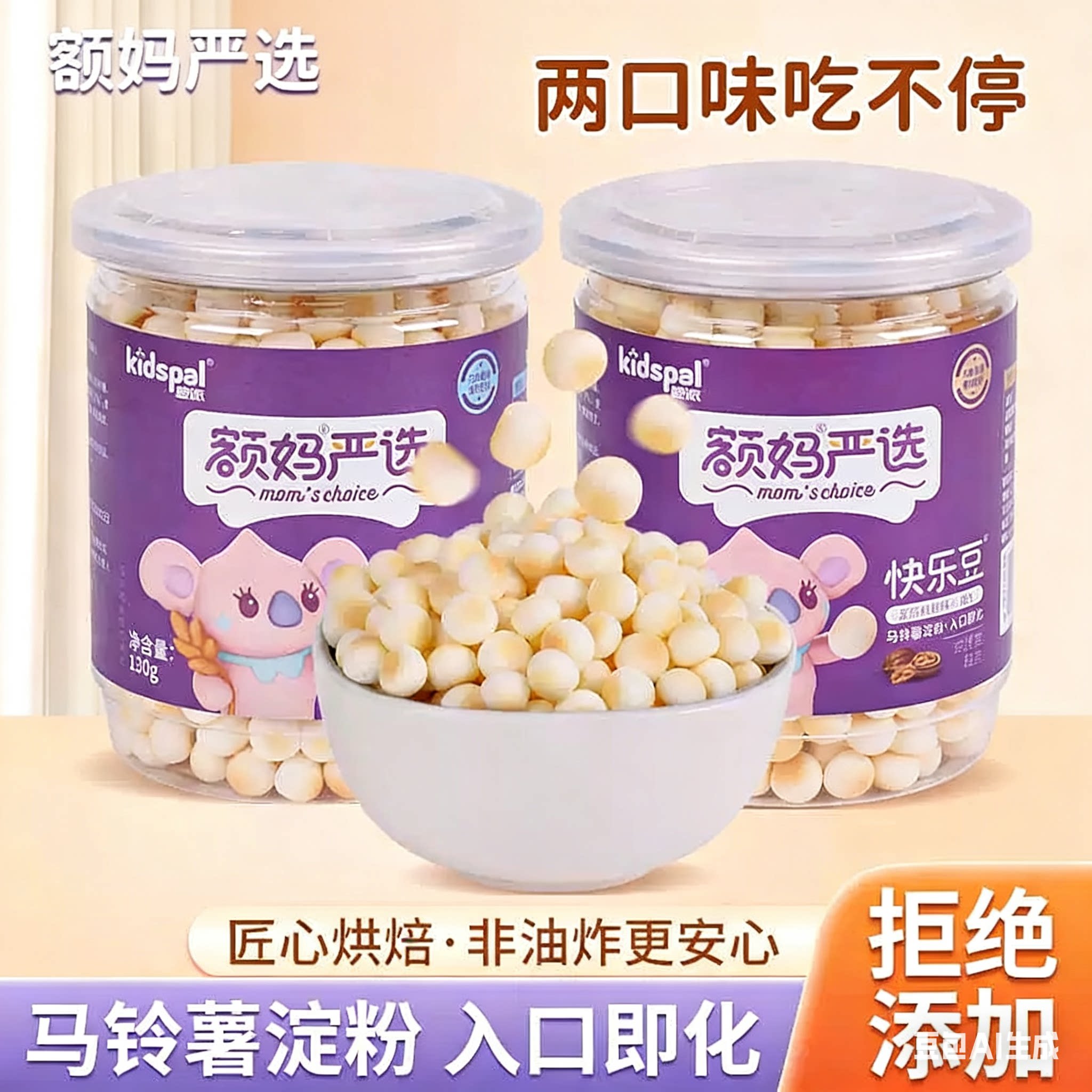 婴派小小馒头宝贝零食磨牙新款健康食品入口易化额妈严选正品饼干
