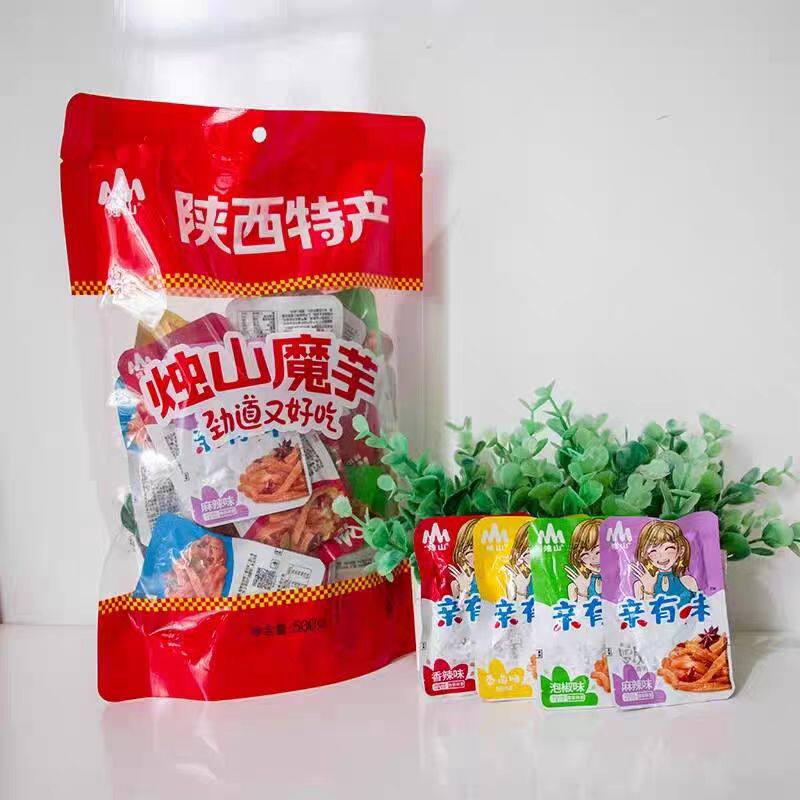 烛山亲有味魔芋干陕西安康岚皋魔芋休闲零食礼袋素毛肚即食500g袋