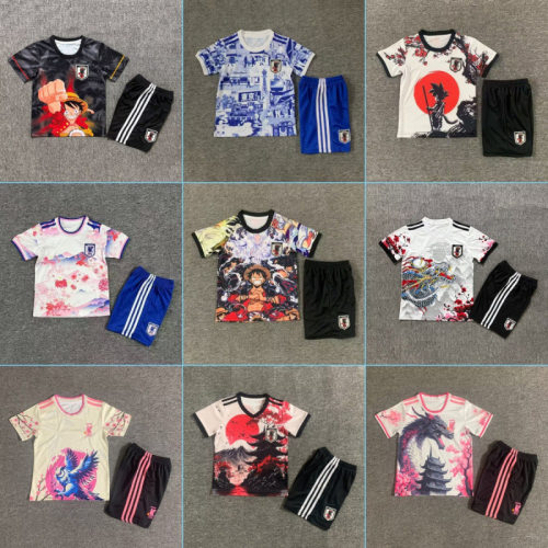 名品牌正品足球服儿童套装日本队海贼王路飞樱花悟空龙头剑客图案