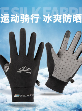 夏季马术手套成人骑马装备白色比