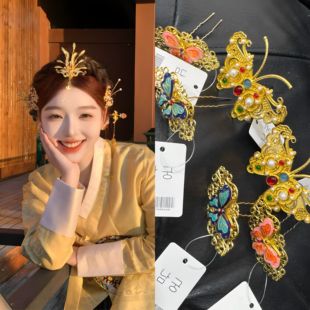 朝鲜民族头饰出口韩国宫廷韩服专用配饰延吉公主表演发簪头饰U钗