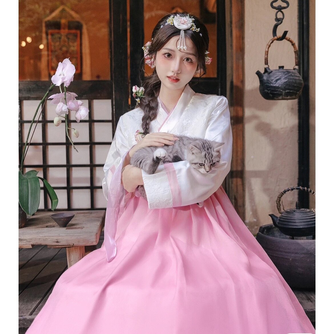 韩服高端宫廷礼服日常演出服女士朝鲜民族服装舞台表演古装超仙新