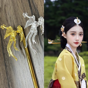民族民俗头饰韩服头饰韩式 发饰宫廷发簪朝鲜族宫廷新娘簪舞台表演