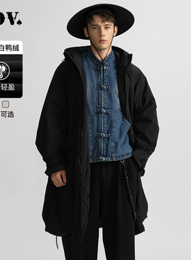 JDV奥莱旗舰店冬季折扣新品羽绒服男士廓形长款保暖外套时尚简约