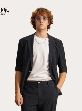 JDV男装春夏新品卡其色平驳领休闲西装西服外套时尚通勤SMJ4020