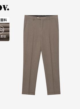 JDV春季新款卡其色直筒西装裤正装西裤子男士职场通勤时尚