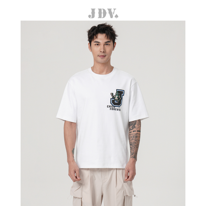 JDV休闲百搭圆领短袖T恤