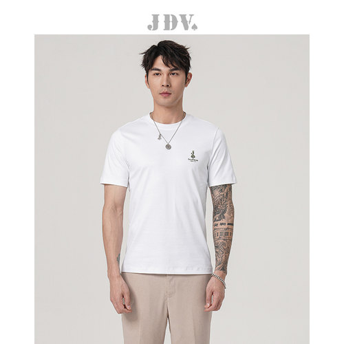 JDV夏季纯棉通勤男士针织T恤
