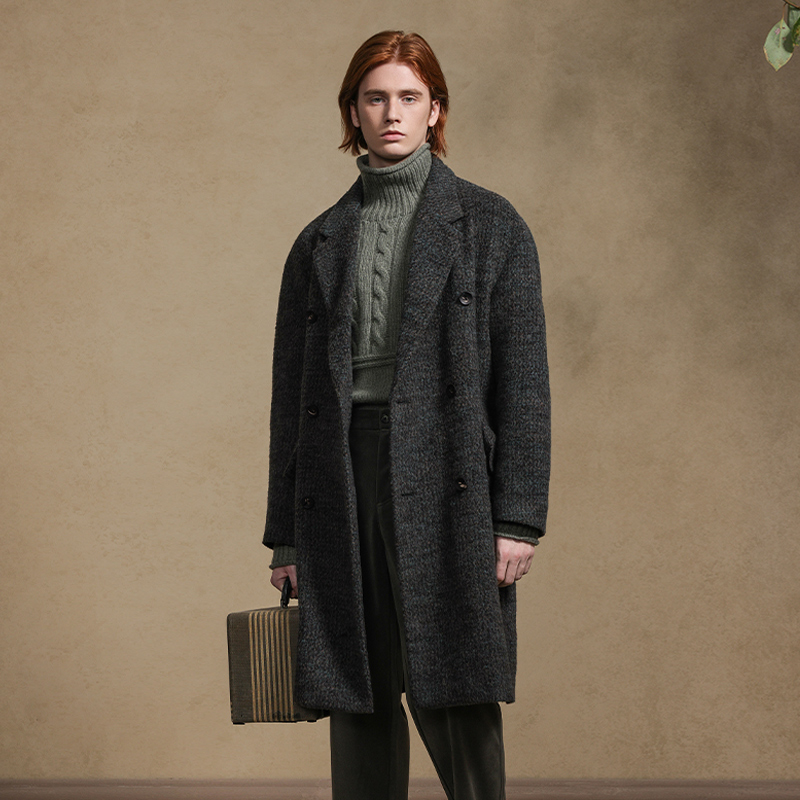 JDV2025秋冬新款男士绿色大衣