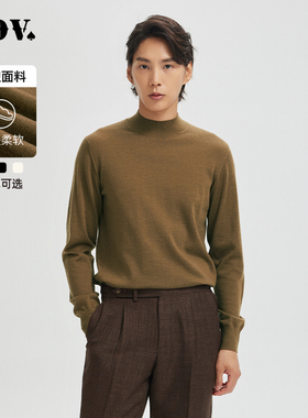 JDV奥莱旗舰店冬季折扣新品圆领针织衫长袖打底衫男士套头毛衣