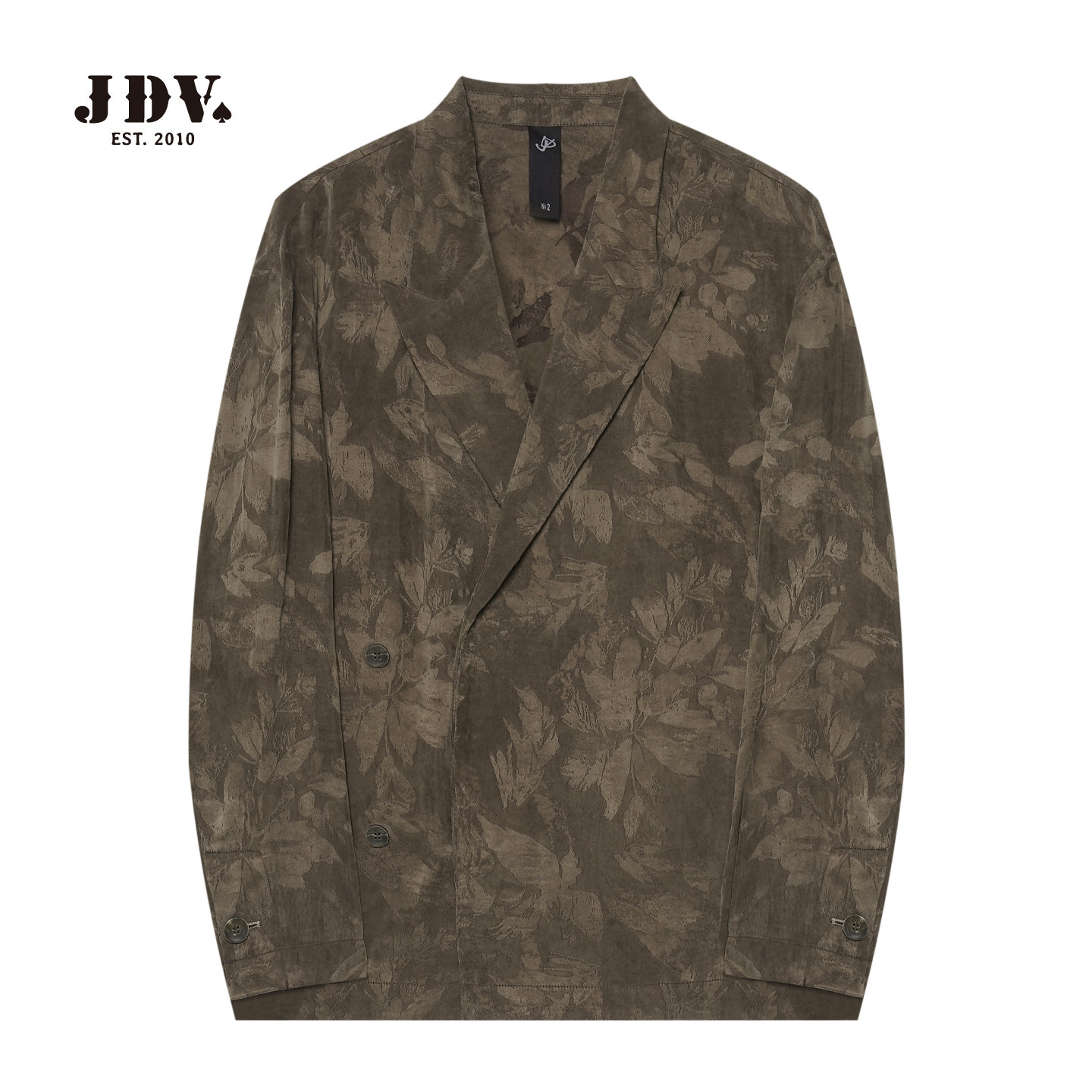 JDV男装春秋季新品复古度假风印花休闲西装男士西服外套WMJ54S5