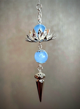 原创灵摆海蓝宝玉髓项链吊坠挂坠毛衣链步摇簪手链颈链酷甜萝莉