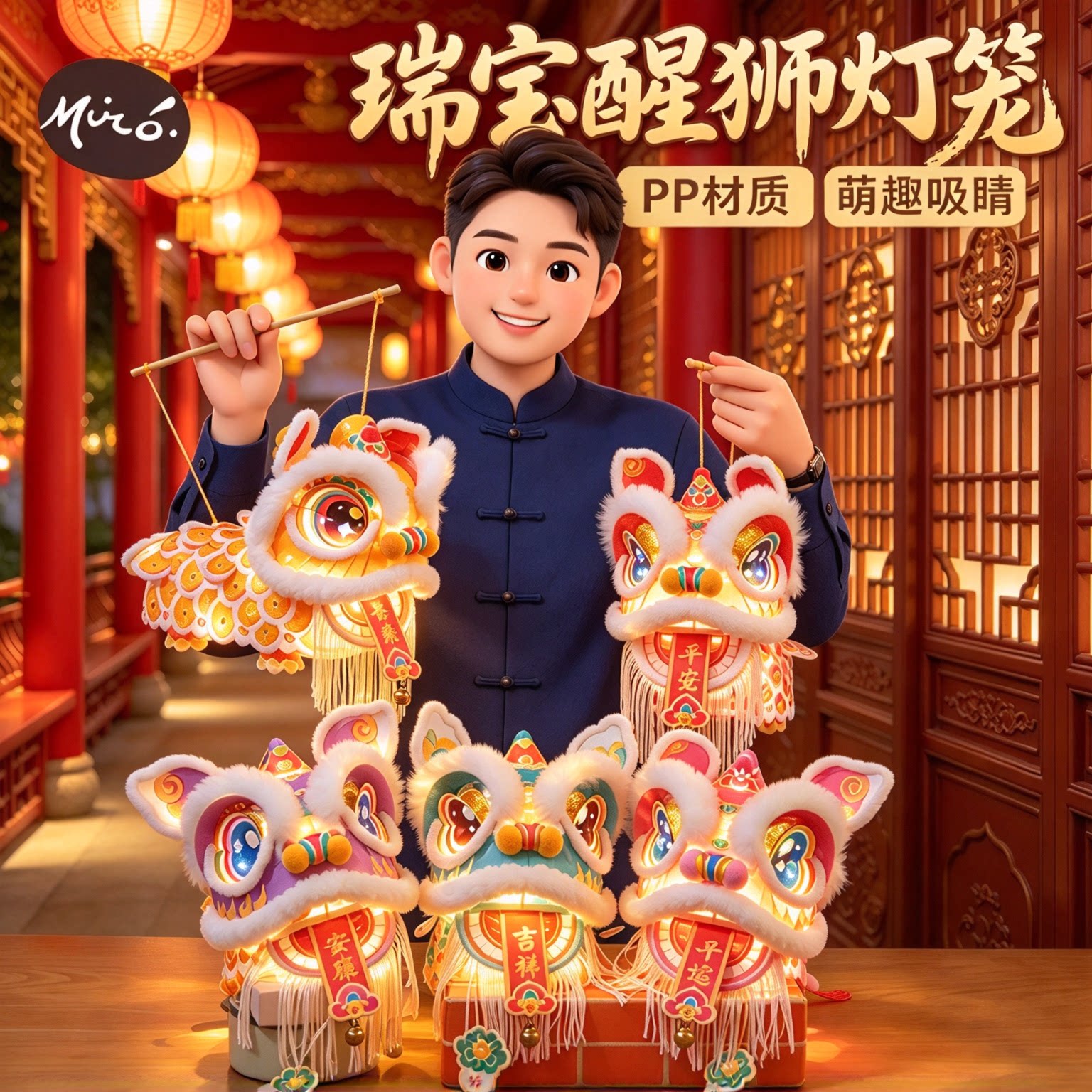 婚礼姐妹团彩色灯笼醒狮舞龙