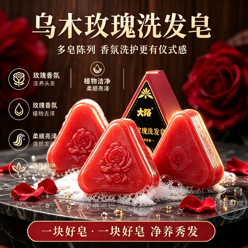 乌木玫瑰洗发皂去油留香
