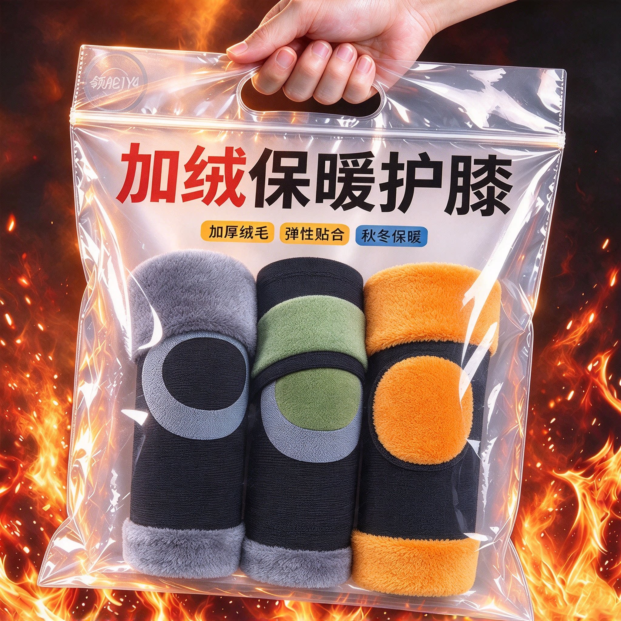 加绒加厚兔毛护膝关节保暖秋冬