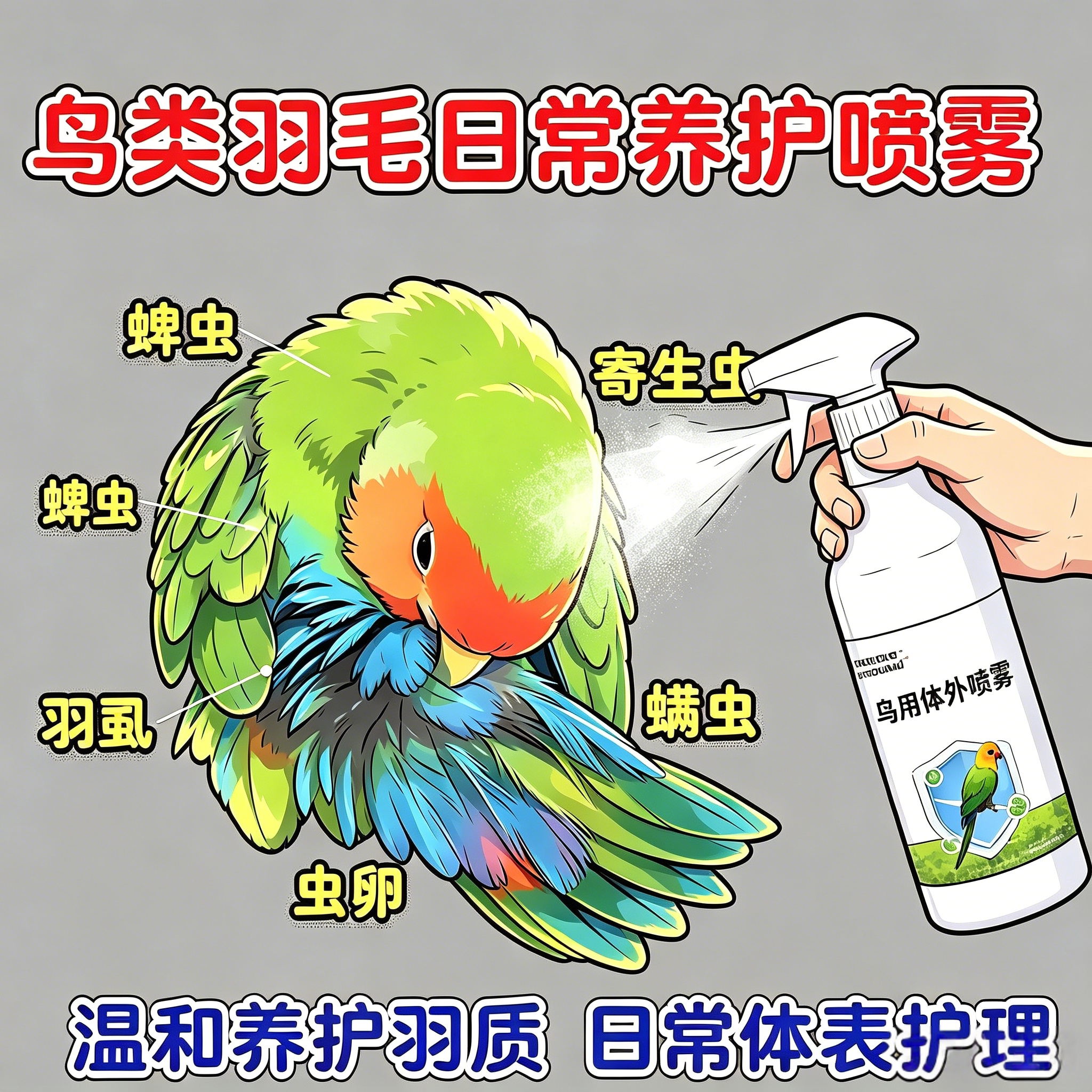 鹦鹉文鸟通用除臭除虱喷雾