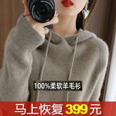 宽松内搭打底针织带帽羊毛衫 2026新款 秋冬毛衣女连帽内搭羊毛衫