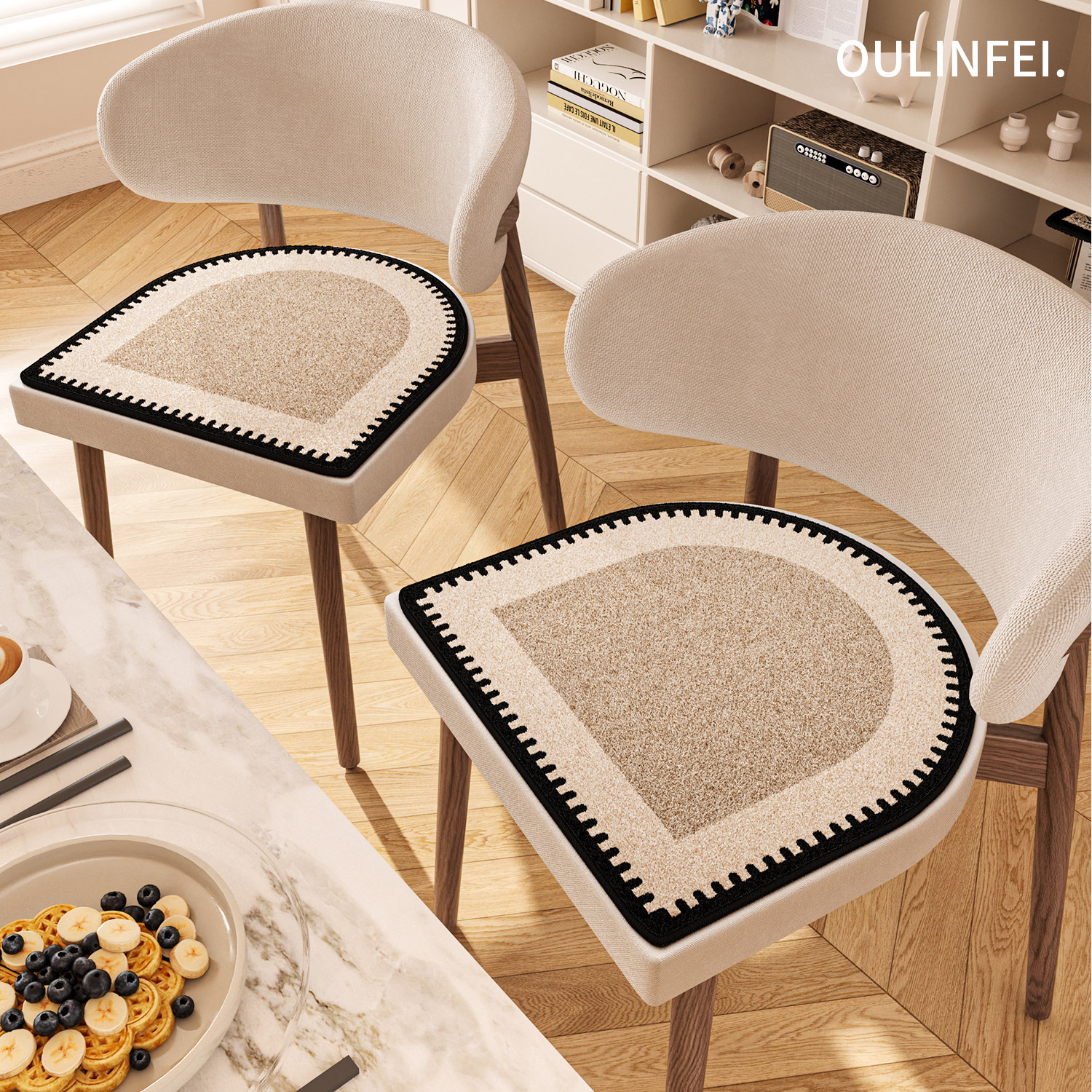 中古风马蹄形餐椅坐垫秋冬季保暖