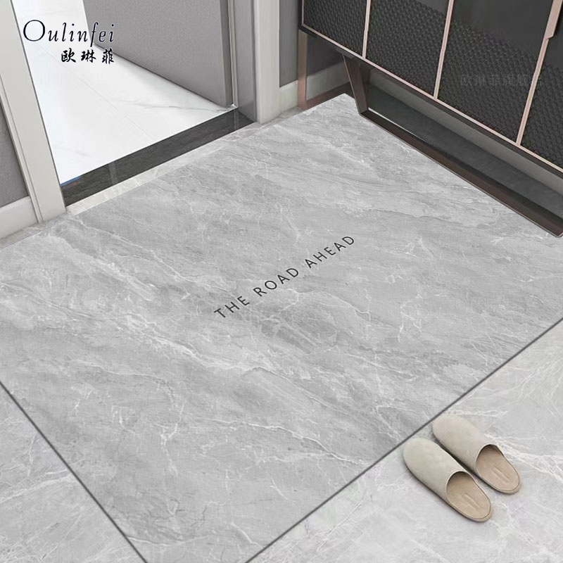 入户门地垫家用大门口轻奢简约现代进门脚垫皮革可擦免洗玄关地毯