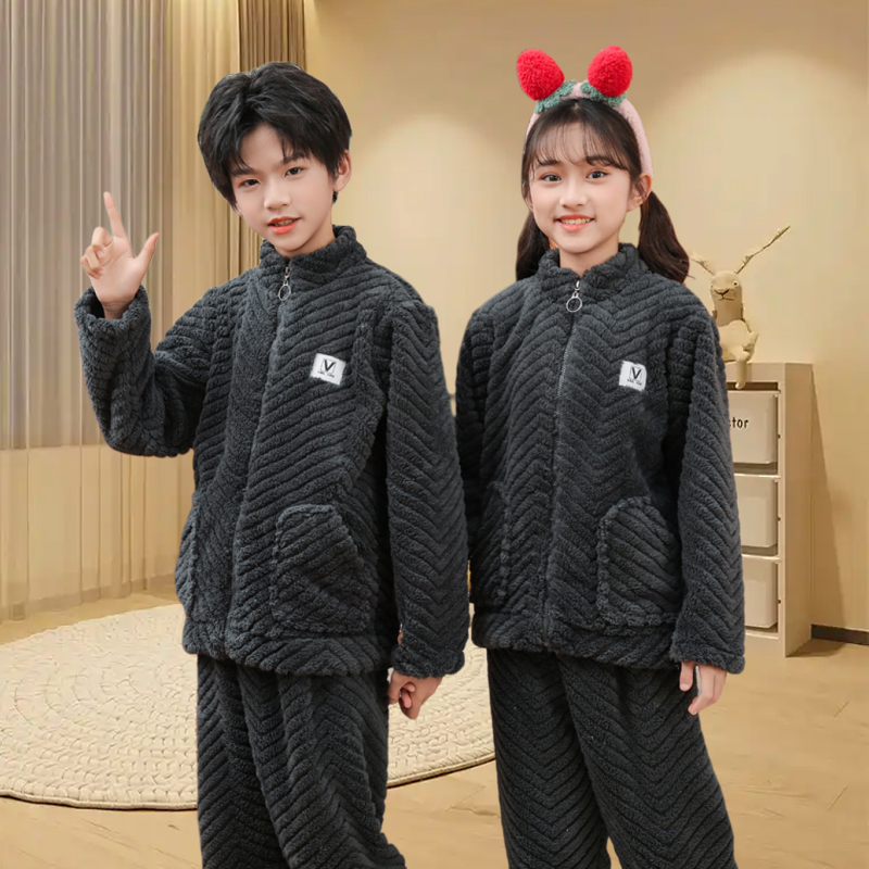 儿童睡衣春秋冬款法兰绒家居服