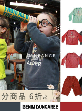 ■D11!LENFANCE 现货 Denim dungaree25AW日本DD儿童企鹅卫衣长裤