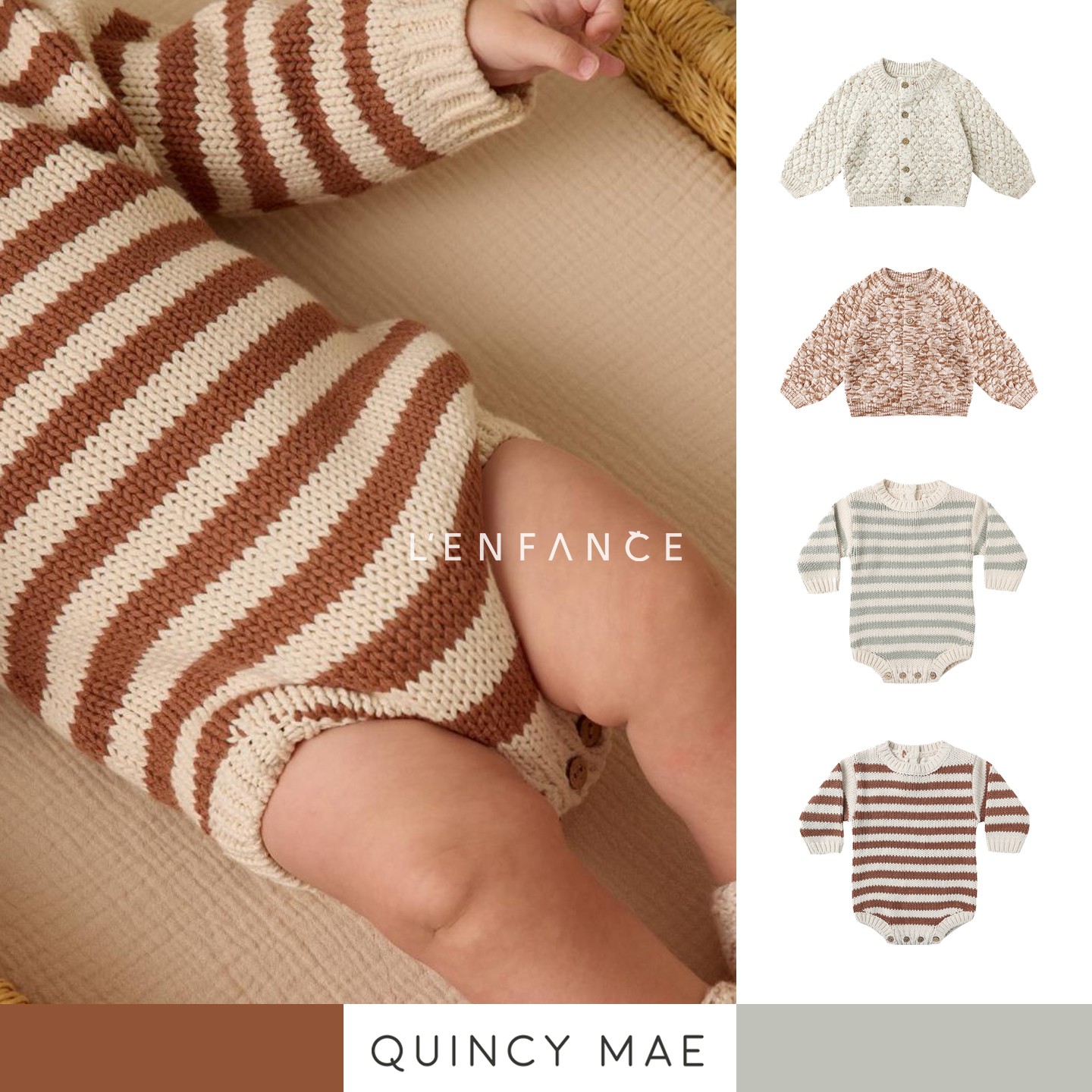 QuincyMae包屁衣毛衣开衫外套