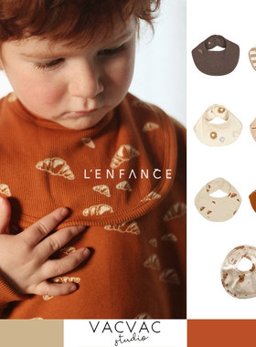 ■LENFANCE 现货 VACVAC 25AW 宝宝儿童亲肤柔软可爱口水巾围兜