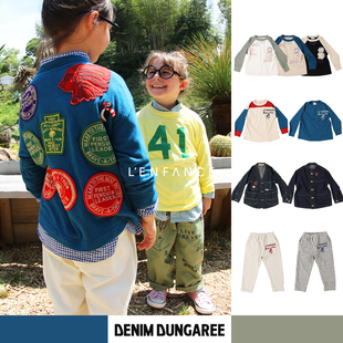 ■D5!LENFANCE现货Denim dungaree26SS日本DD儿童日系企鹅T恤卫裤