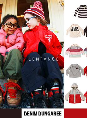 ■D8!LENFANCE现货Denim dungaree25AW日本DD儿童企鹅史努比T恤