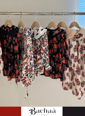 5折■Bachaa 折扣合集 女童法式刺绣玫瑰打揽连衣裙包屁衣连体衣